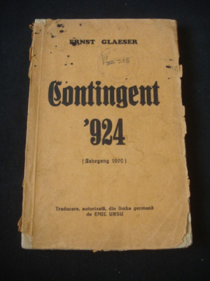 Ernst Glaeser - Contingent 924 (1929, exterior uzat) foto
