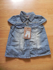 bluza / bluzita denim / blugi Zara NOUA subtire maneca scurta 86 cm. (18 - 24 luni) foto