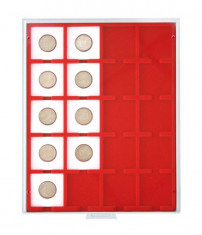 Cutie din PVC pentru 20 monede avec cartonase/capsule - max. dimensiune 50 mm. foto