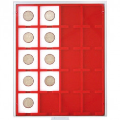 Cutie din PVC pentru 20 monede avec cartonase/capsule - max. dimensiune 50 mm.