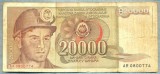 725 BANCNOTA - IUGOSLAVIA - 20000 DINARA - anul 1987 -SERIA 0800774 -starea care se vede