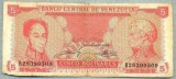 667 BANCNOTA - VENEZUELA - 5 BOLIVARES - anul 1989 -SERIA 28399509 -starea care se vede