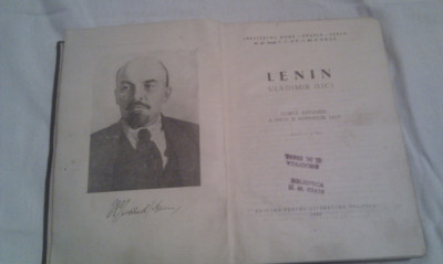 LENIN SCURTA EXPUNERE A VIETII SI ACTIVITATII SALE, INSTITUTUL MARX-ENGELS-LENIN foto