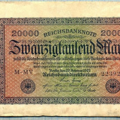 744 BANCNOTA - GERMANIA - 20 000 MARK - anul 1923 -SERIA 223922 -starea care se vede