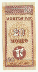 MONGOLIA 20 MONGO 1993 UNC [1] foto