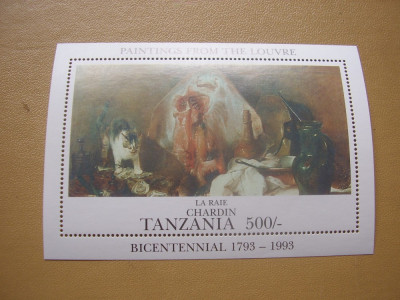 Tanzania 1993 pictura pisici MI bl.211 MNH foto