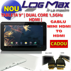 !!! OFERTA LIMITATA !!! TABLETA 9&amp;quot; INCH IEFTINA ALLWINNER A9 HDMI DUAL CORE 1.5 GHz 512MB 8GB ANDROID 4.2 3G EXTERN + CABLU MINI HDMI TO HDMI CADOU foto