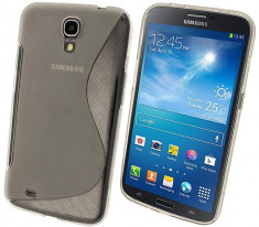 HUSA GALAXY MEGA 6.3 I9200 SAMSUNG NEAGRA SEMITRANSPARENT SILICON GEL TPU Asigura protectie impotriva zgarieturilor WAVE S-LINE+FOLIE+livrare gratuita foto