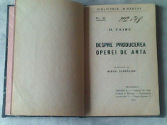 Despre producerea operei de arta-H.Taine foto