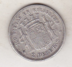 bnk mnd spania 2 pesetas 1870 , argint foto