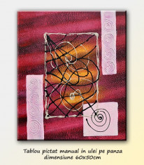 Tablou Abstract 7 - ulei in relief 60x50cm, LIVRARE GRATUITA 24-48h foto