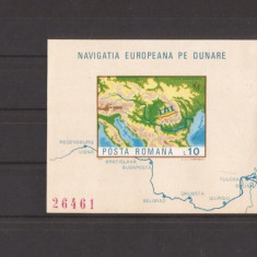 Romania 1977 - VAPOARE PE DUNARE, colita NEDANTELATA nestampilata, Z24