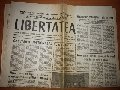 ziarul libertatea 5 ianuarie 1990 ( revolutia ) foto