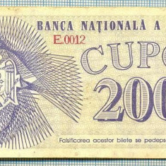 796 BANCNOTA - REPUBLICA MOLDOVA - 200 CUPON - anul 1992 -SERIA 276870 -starea care se vede