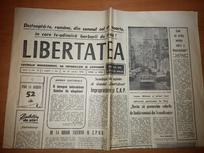 ziarul libertatea 29 martie 1990