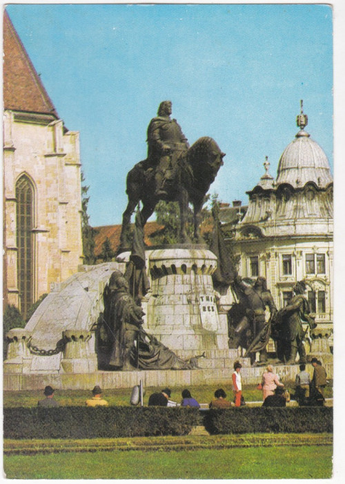 C.P. Cluj - Statuia lui Matei Corvin circulata