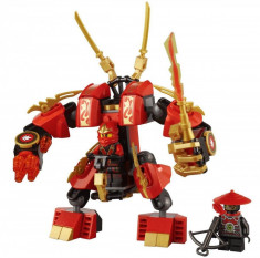 Joc de construit tip LEGO Ninjago Kai&amp;#039;s Fire Mech, robot din 105 piese si 2 figurine, NOU foto