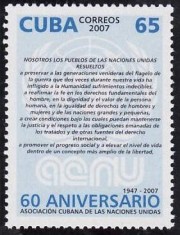 C4460 - Cuba 2007 - ONU 1v.neuzat,perfecta stare