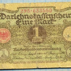 808 BANCNOTA - GERMANIA - 1 MARK - anul 1920 -SERIA 633550 -starea care se vede