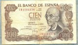 800 BANCNOTA - SPANIA - 100 PESETAS - anul 1970 -SERIA 1104476 -starea care se vede