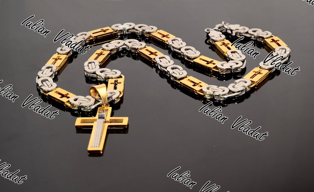 Set INOX model Versace lant+Cruce COD 1045 | arhiva Okazii.ro