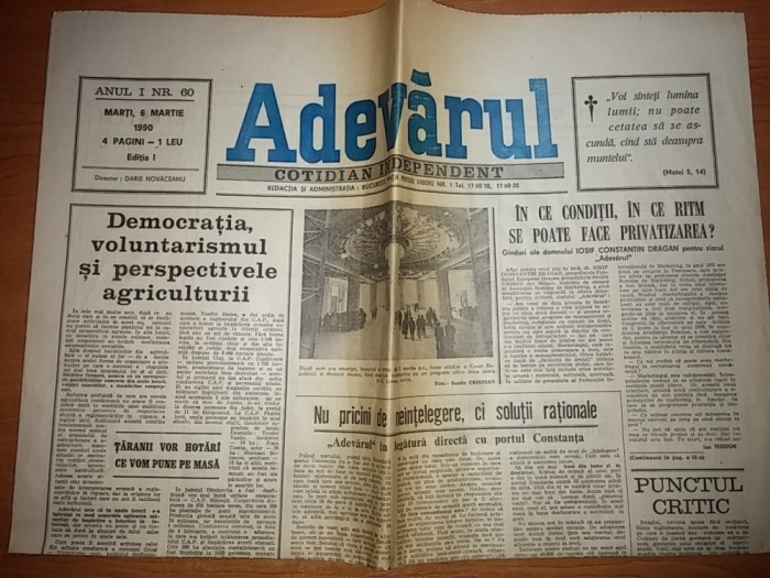 ziarul adevarul 6 martie 1990 foto mare ziarul adevarul 6 martie 1990 foto mare