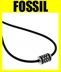 COLIER SILICON PANDANTIV FOSSIL JF00487040 NEGRU NOU IN CUTIE OTEL INOXIDABIL BIJUTERIE BARBATI PE STOC PRET DE RETAIL AL PRODUSULUI 49,00 Euro foto