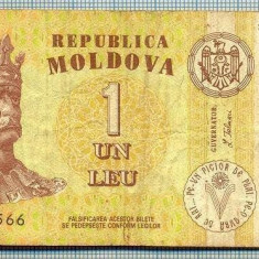 792 BANCNOTA - REPUBLICA MOLDOVA - 1 LEU - anul 1994 -SERIA 180566 -starea care se vede