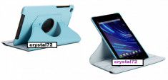 Livrare gratuita! Husa stand smart, piele albastra, rotativa 360 grade, pentru Google Nexus 7 Generatia 2 (2013) + folie + laveta + stylus + cablu OTG foto