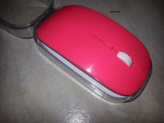 MOUSE WIRELESS Slim design Apple FARA FIR - ultra subtire - optic laser usb ROZ foto