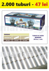 MORENO White 200 - Pachet 10 cutii tuburi tigari pentru injectat tutun x 200 buc foto