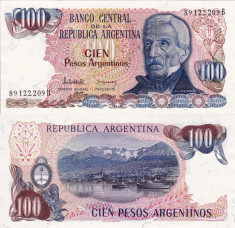 ARGENTINA 100 pesos ND 1985 UNC!!! foto