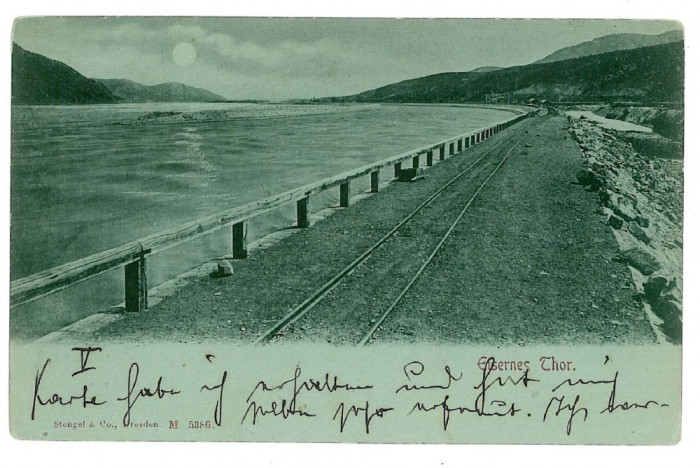 1657 - ORSOVA, Danube, railway, Litho - old postcard - used - 1898