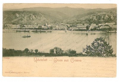 946 - ORSOVA, Panorama, litho, Romania - old postcard - used - 1900 foto