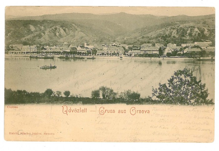 946 - ORSOVA, Panorama, litho, Romania - old postcard - used - 1900