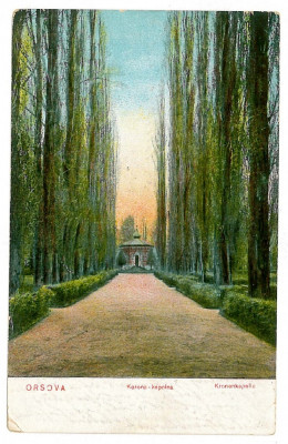 1662 - ORSOVA, Park, Romania - old postcard, CENSOR - used - 1915 foto
