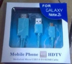 Cablu Hdtv Samsung Cablu micro usb hdmi Samsung Cablu telefon tv out cablu mhl micro usb hdmi hdtv mhl Samsung Galaxy S3 SIII i9300 MHL Micro USB HDMI foto