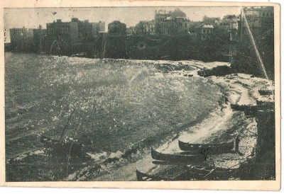 AMP3706 Constanta, port pescaresc, mare, Republica Populara Romana, barci, cladiri, Editura de Stat foto