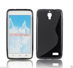 HUSA ALCATEL ORANGE SAN REMO ONE TOUCH IDOL OT 6030D NEAGRA SILICON GEL TPU superioare celor din silicon Asigura protectie impotriva zgarieturilor foto