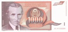 Bancnota Iugoslavia 1.000 Dinari 1990 - P107 UNC foto