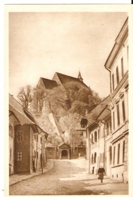 AMP3757 Sighisoara, cetate, strada Scarii, scara acoperita, RPR, Libraria Noastra foto