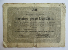30 Pengo Krajczarra 1849 Ungaria craitari Transilvania foto