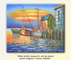 Mic port (5) - tablou in cutit - 60x50cm, LIVRARE GRATUITA 24-48h foto