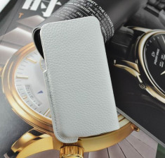 Husa / toc protectie piele iPhone 4, 4s lux, tip saculet, culoare - alba foto