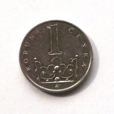 CEHIA 1 KORUNA COROANA 2008, 3.60 g., Nickel Plated Steel, 20 mm ** foto
