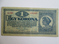 1 Korona 1920 Ungaria foto