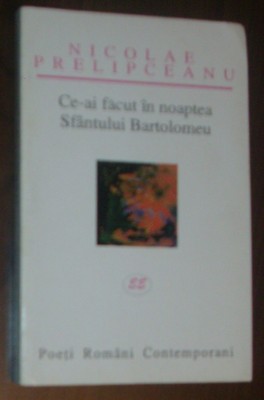NICOLAE PRELIPCEANU:CE-AI FACUT IN NOAPTEA SFANTULUI BARTOLOMEU/VERSURI, 1966-96 foto