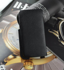 Husa / toc protectie piele iPhone 4, 4s lux, tip saculet, culoare - negru - LIVRARE GRATUITA prin Posta la plata cu cardul foto
