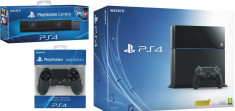 Playstation 4, noi/sigilate, 2 controllere, camera foto