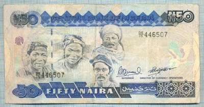 933 BANCNOTA - NIGERIA - 50 NAIRA - anul (1991)? -SERIA 446507 -starea care se vede foto